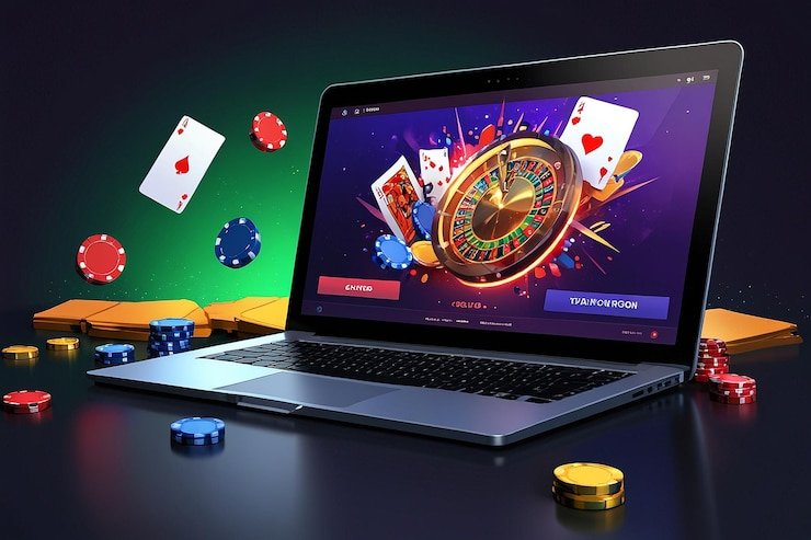 Dealer profesional menyajikan kartu dalam permainan Bandar Ceme live